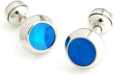 PELUCHE Enamel, Alloy, Brass Cufflink(Silver, Blue)