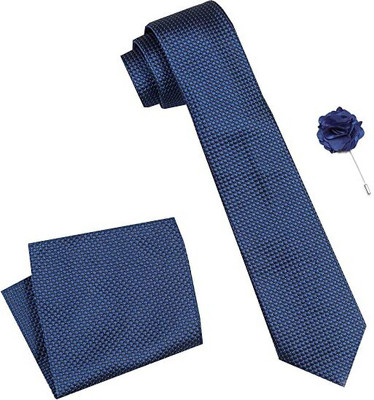 AXLON Silk Cufflink & Tie Pin Set(Blue)