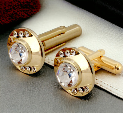 Lucky Jewellery Alloy Cufflink Set(White)