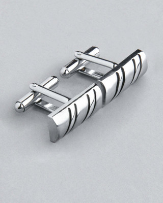 french crown Steel Cufflink Set(Silver)