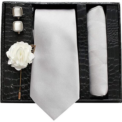 AXLON Silk Cufflink & Tie Pin Set(Grey)