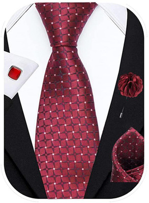 AXLON Silk Cufflink & Tie Pin Set(Maroon)