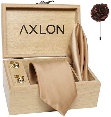 AXLON Silk Cufflink & Tie Pin Set(Gold)