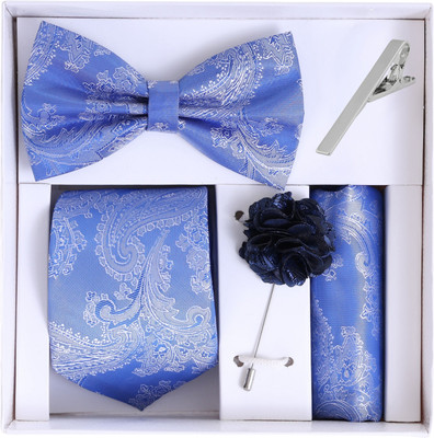 RANDOM STRIPE Satin Cufflink & Tie Pin Set(Platinum)