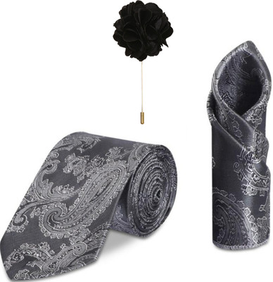 RANDOM STRIPE Satin Tie Pin Set(Grey)
