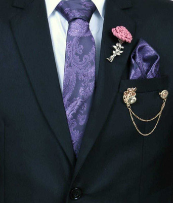 RANDOM STRIPE Satin Tie Pin(Purple)