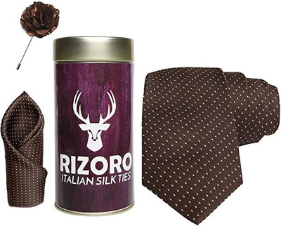 AXLON Silk Cufflink & Tie Pin Set(Brown)