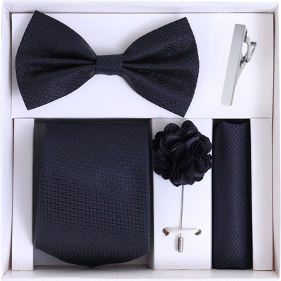 RANDOM STRIPE Satin Tie Pin Set(Blue)
