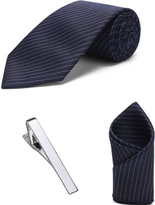RANDOM STRIPE Satin Tie Pin Set(Blue)