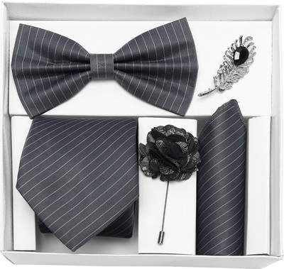 RANDOM STRIPE Alloy Cufflink & Tie Pin Set(Grey)