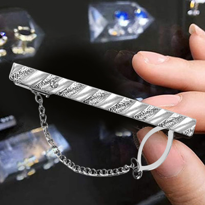 house of common Metal Cufflink & Tie Pin Set(Silver)