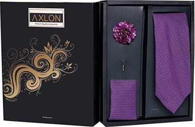 AXLON Silk Cufflink & Tie Pin Set(Purple)