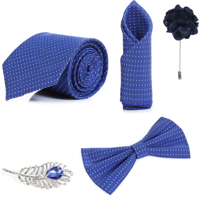 RANDOM STRIPE Alloy Cufflink & Tie Pin Set(Blue)