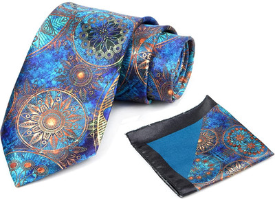 AXLON Silk Cufflink & Tie Pin Set(Blue)