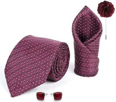 AXLON Silk Cufflink & Tie Pin Set(Purple)