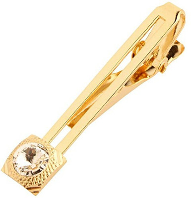 house of common Brass Cufflink & Tie Pin Set(Gold)