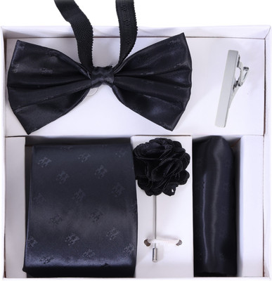 RANDOM STRIPE Satin Tie Pin Set(Black)