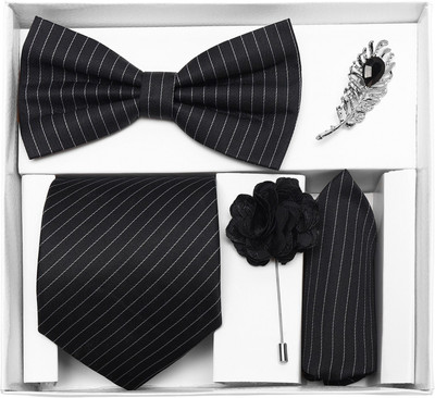 RANDOM STRIPE Alloy Cufflink & Tie Pin Set(Black)