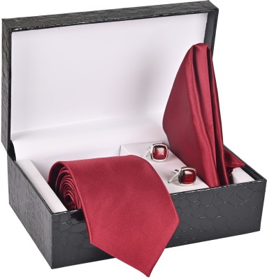 Peednam Silk Tie & Cufflink(Maroon)