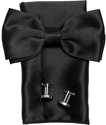 AXLON Silk Cufflink & Tie Pin Set(Black)