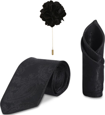 RANDOM STRIPE Satin Tie Pin Set(Black)