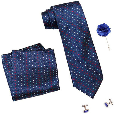 AXLON Silk Cufflink & Tie Pin Set(Blue)