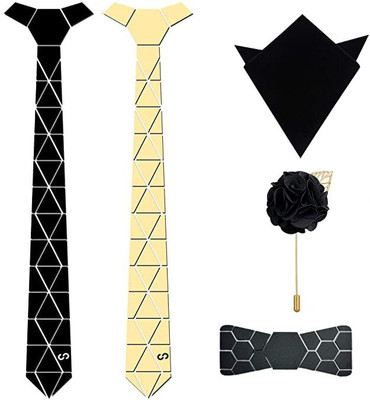 AXLON Silk Cufflink & Tie Pin Set(Gold)