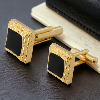 Lucky Jewellery Alloy Cufflink Set(Black)