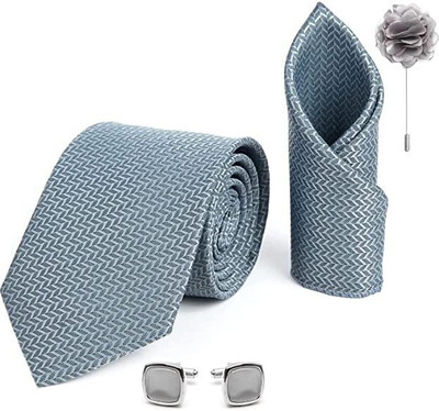 AXLON Silver Cufflink & Tie Pin Set(Silver)