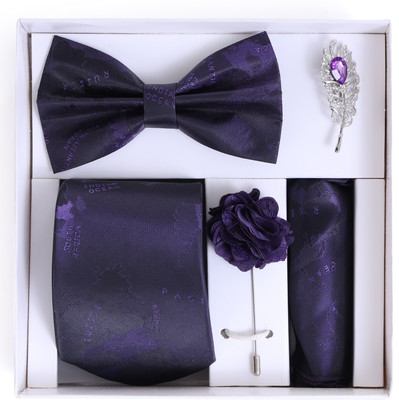RANDOM STRIPE Alloy Cufflink & Tie Pin Set(Purple)