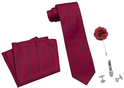 AXLON Silk Cufflink & Tie Pin Set(Pink)