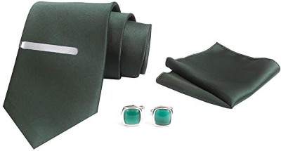 AXLON Silk Cufflink & Tie Pin Set(Green)