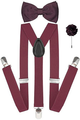 AXLON Silk Cufflink & Tie Pin Set(Maroon)