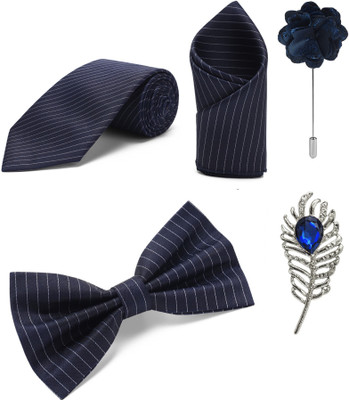 RANDOM STRIPE Alloy Cufflink & Tie Pin Set(Blue)