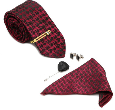 LOUIS STITCH Silk Tie & Cufflink(Red)