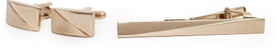 GENTLEREN Brass Cufflink & Tie Pin Set(Gold)