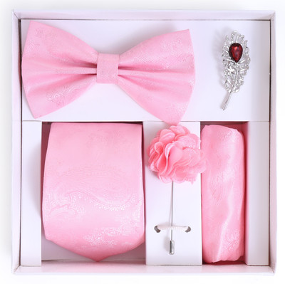 RANDOM STRIPE Alloy Cufflink & Tie Pin Set(Pink)