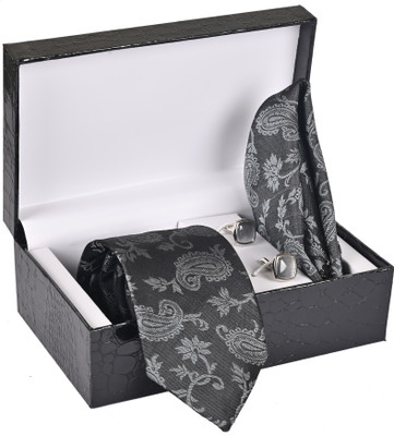 Peednam Silk Tie & Cufflink(Grey)