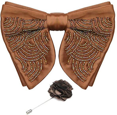 AXLON Satin Cufflink & Tie Pin Set(Brown)