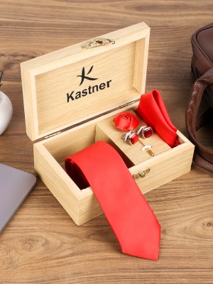 Kastner Silk Tie & Cufflink(Red)