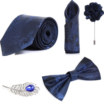 RANDOM STRIPE Alloy Cufflink & Tie Pin Set(Blue)