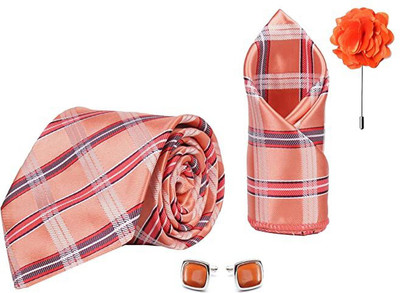 AXLON Silk Cufflink & Tie Pin Set(Multicolor)