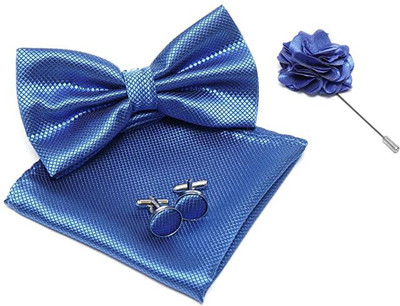 AXLON Silk Cufflink & Tie Pin Set(Blue)