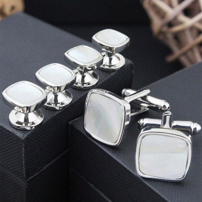 PELUCHE Brass Cufflink Set(White)