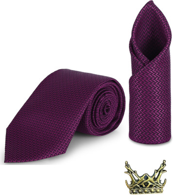 Stripe Silk Tie Pin Set(Purple)
