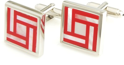 PELUCHE Brass Cufflink(Silver, Red)