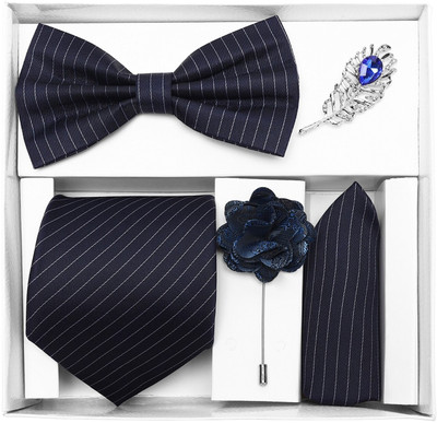 RANDOM STRIPE Alloy Cufflink & Tie Pin Set(Blue)