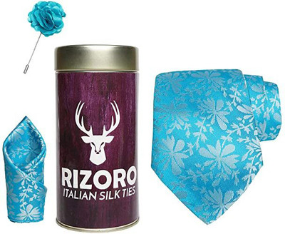 AXLON Silk Cufflink & Tie Pin Set(Blue)