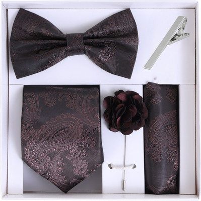 RANDOM STRIPE Satin Cufflink & Tie Pin Set(Bronze)
