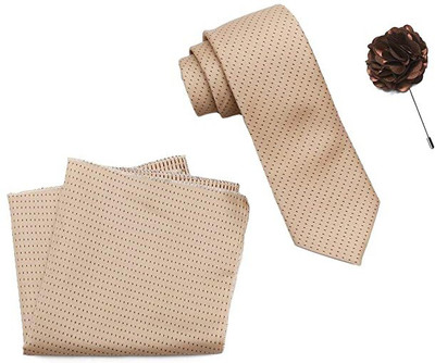 AXLON Silk Cufflink & Tie Pin Set(Beige)